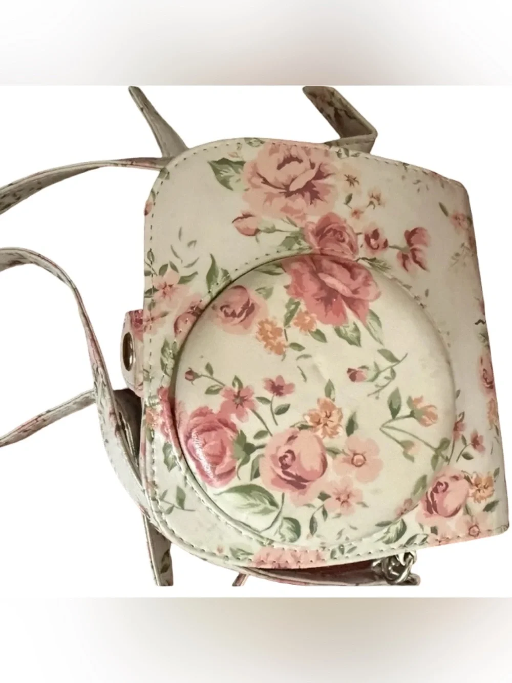 Fujifilm Instax Mini 7S White Instant Camera + Floral Case - Tested & Working